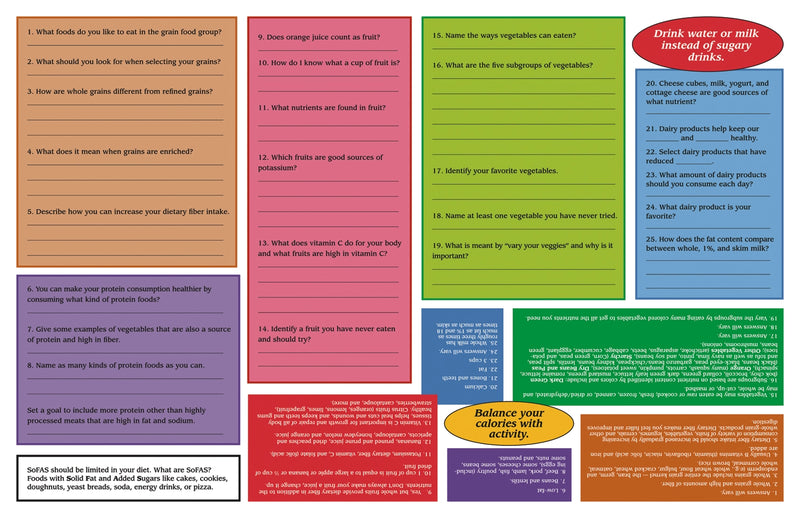 Load image into Gallery viewer, MyPlate TearPad™ / Place Mat – Nutrition Education Sheets (50 Pack)