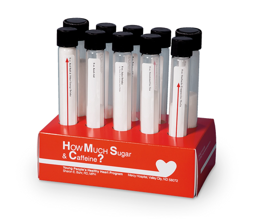 How Much Sugar & Caffeine? Test Tube Display