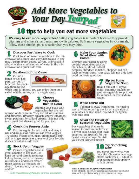 Tear Pad Vegetable Group