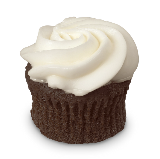 Chocolate Cupcake Replica – 2 in with White Frosting