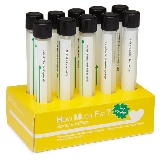 How Much Fat and Sugar? Test Tube Display